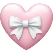 Pastel pink heart with white bow sticker