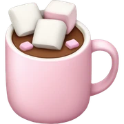 Light Pink mug of hot chocolate with marshmallows  sticker