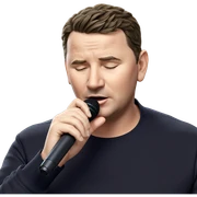 male singer with closed eyes sticker