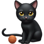 Black cat playing with toy mouse sticker