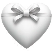 White heart with a bow sticker
