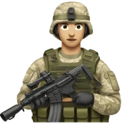 armed soldier in camouflage uniform sticker