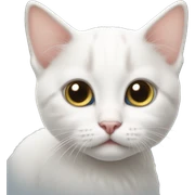 White kitten with big eyes  sticker