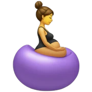 Pregnant woman on yoga ball sticker