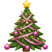 Pink Christmas tree sticker