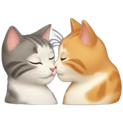 Cat kissing sticker