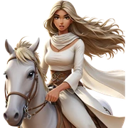 girl horseback riding in desert sticker