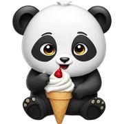 Panda eating ice cream sticker