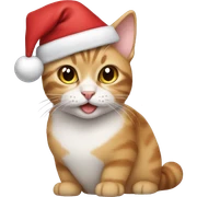 Cat wearing Santa hat sticker