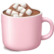 Light Pink mug of hot chocolate with marshmallows  sticker