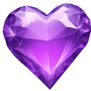 Purple crystal heart sticker