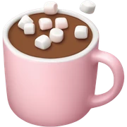 Light Pink mug of hot chocolate with marshmallows  sticker