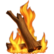 Wood on fire sticker