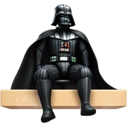 Darth Vader swinging legs on a shelf  sticker