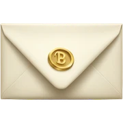 An ivory envelope with gold accents and “Brand Deal Inside” written in elegant script. sticker