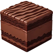Square chocolate cake with topped with ridges of chocolate bumpy cake sticker