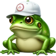 Frog wearing baseball hat sticker