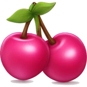 Pink cherries with a bow on it sticker