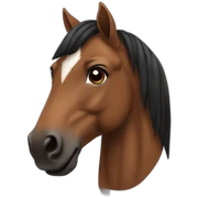Brown horse with black hairs From the front sticker