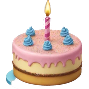 Birthday cake sticker