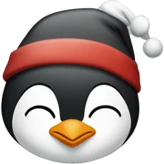penguin with santa hat sticker