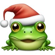 Frog wearing a santa hat sticker