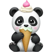 Panda eating ice cream sticker