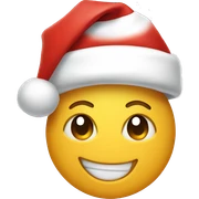 happy face with christmas hat sticker