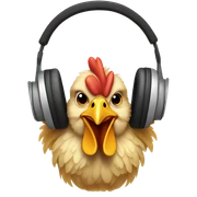 Chicken with headphones sticker