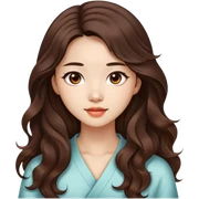 Beautiful girl,brown hair,wavy hair，long hair,brown eyes,Chinese sticker