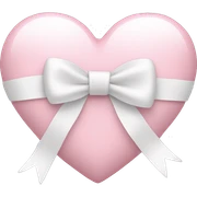 Light pink heart with white bow sticker
