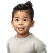smiling boy in grey sweater sticker