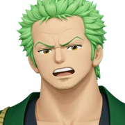zoro in green kimono portrait sticker
