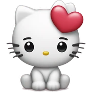hello kitty with heart sticker