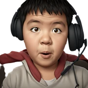 boy with headphones looking forward sticker