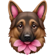 German Shepherd Blume mit rosa  sticker