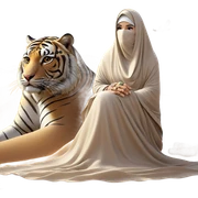 desert bird under tiger veil sticker