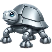 robotic silver turtle sticker