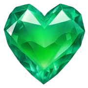 Green crystal heart sticker