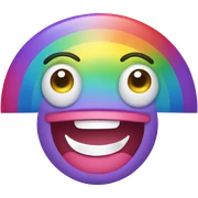 Kawaii smiling rainbow sticker