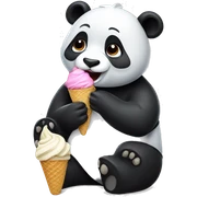 Panda eating ice cream sticker