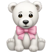White teddy bear pink bow sticker
