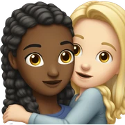 White girl hugs white girl sticker