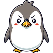 An angry penguin sticker