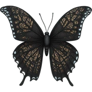 Black lace butterfly sticker