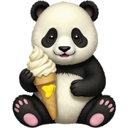Panda eating ice cream sticker