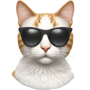 Cat with sunglasses sticker