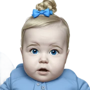 blonde girl with blue bow sticker