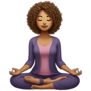 curly hair girl doing meditation sticker
