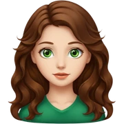 Beautiful girl,brown hair,wavy hair，long hair,green eyes  sticker